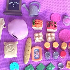Li'l Woodzeez Accessories Lot, Food, Eggs, Bread (36pcs)